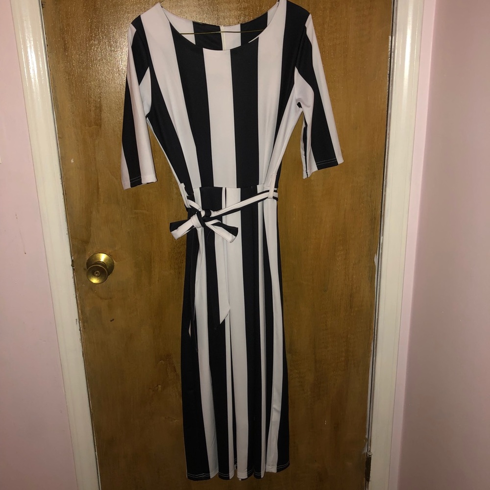 Black & White Striped Dress